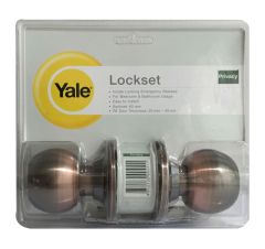 5122AC YALE JUNIOR KNOB PRIVACY SET ANTIQUE COPPER