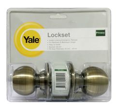 5122AB YALE JUNIOR KNOB PRIVACY SET ANTIQUE BRASS