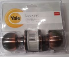 5127AC YALE JUNIOR KNOB ENTRANCE SET 5 PINS ANTIQUE CO