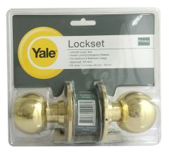 YALE KNOB VCA5222 PRIVACY POLISHED BRASS