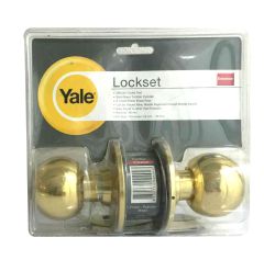 YALE KNOB VCA5227 ENTRANCE POLISHED BRASS