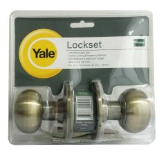 YALE KNOB VCN5222 PRIVACY ANTIQUE BRASS