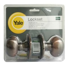YALE KNOB VOV5222 PRIVACY ANTIQUE COPPER