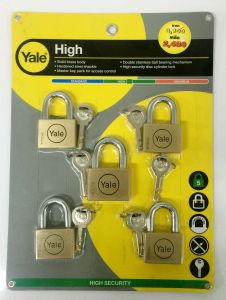 BD45-50SSM5 YALE BRASS DISC PADLOCK, 45SSx4 & 50SSx1, MK, P5