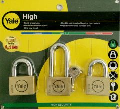 BD50-50LSP3C YALE BRASS DISC PADLOCK 50-SS-2&50-LS-1,KA,P3