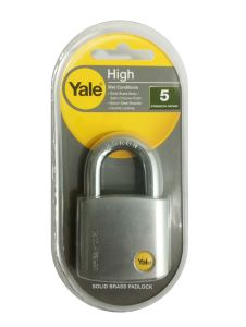 YALE Y120/50/127/1 C/W 3 KEYS VISUAL PACKED BRASS PADLOCK