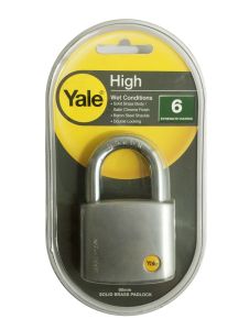 **YALE Y120/60/135/1 C/W 3 KEYS VISUAL PACKED BRASS PADLOCK